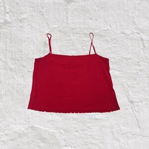 H&M Divided Tank Top Women's S Red Ribbed Cami Basic Casual Summer Layer